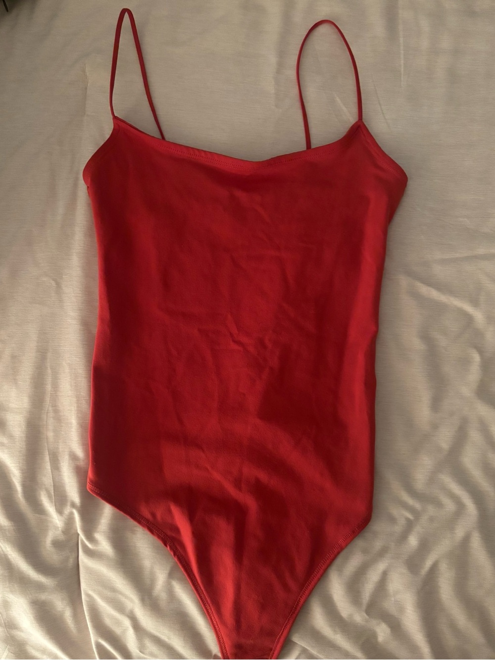 Abercrombie & Fitch Red Spaghetti Strap Bodysuit
